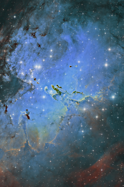 Messier 16 - Adlernebel mit den Säulen der Schöpfung (Hubble-Palette)