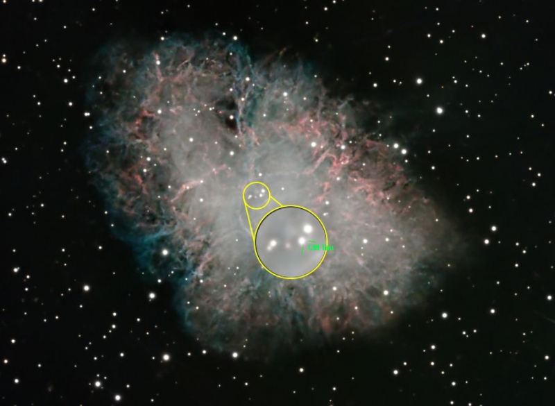 Messier 1 mit Pulsar CM Tau
